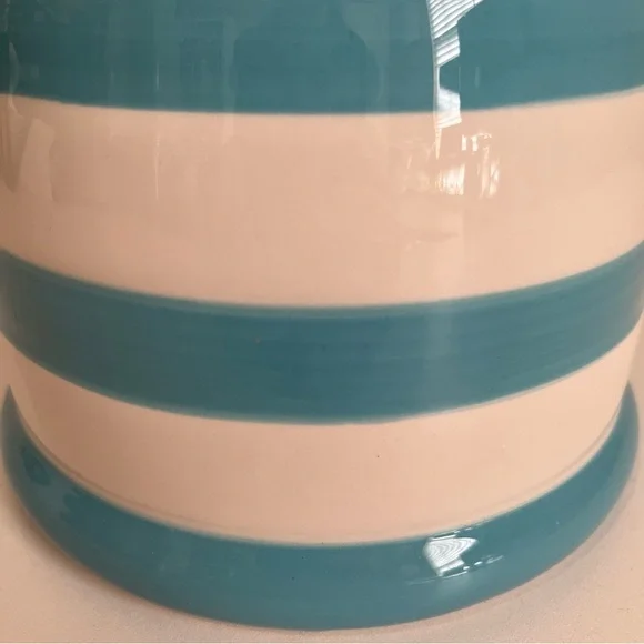 Grace’s Pantry Striped Ceramic Storage Cookie Jar with lid in Blue and White - Picture 3 of 10